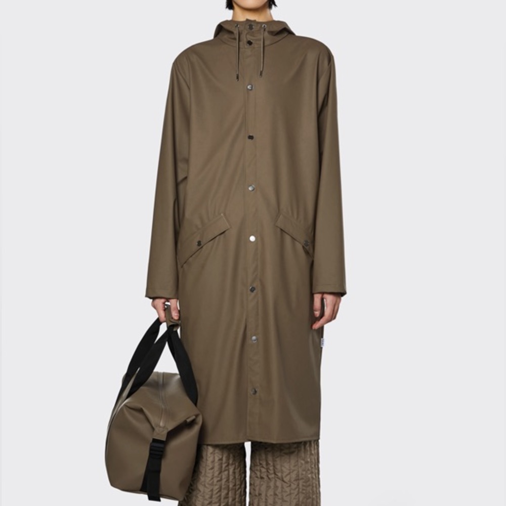 NWT Rains Longer Jacket Wood green rain coat size Medium